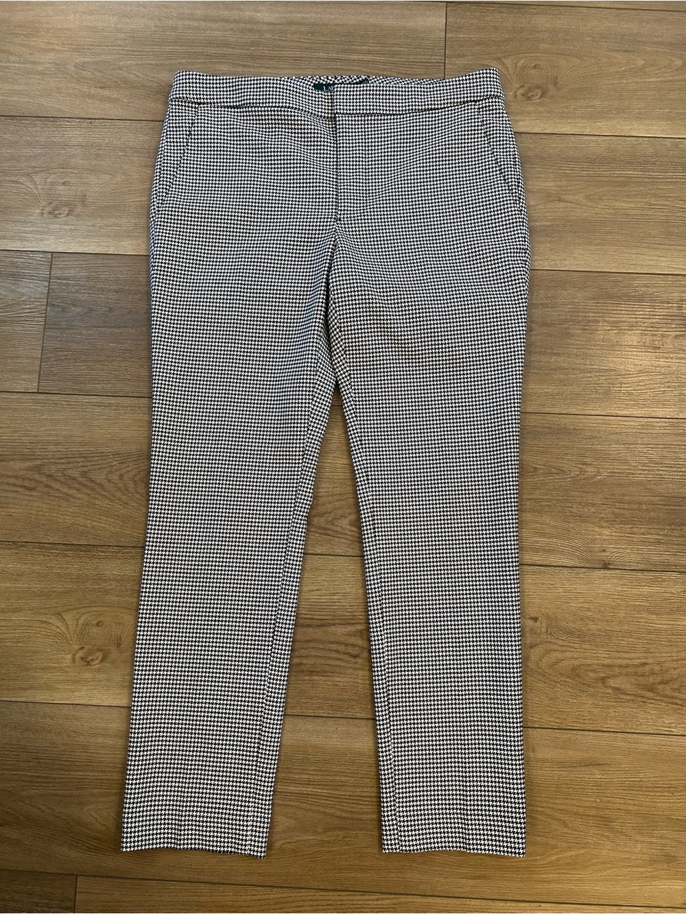 Lauren Ralph Lauren Houndstooth Ankle Pants Size 6 Black White Career
